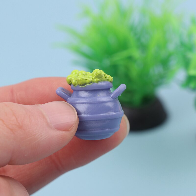 2 sztuk w skali 1:12 żywica domek dla lalek miniaturowe doniczkowe doniczki Model roślina doniczkowa lalki wystrój domu