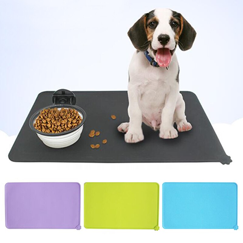 Tapis pour bol à boire en Silicone pour chien et chat, imperméable, pour animaux de compagnie, tapis d&#39;alimentation pour chien, napperon Portable, alimentation en plein air