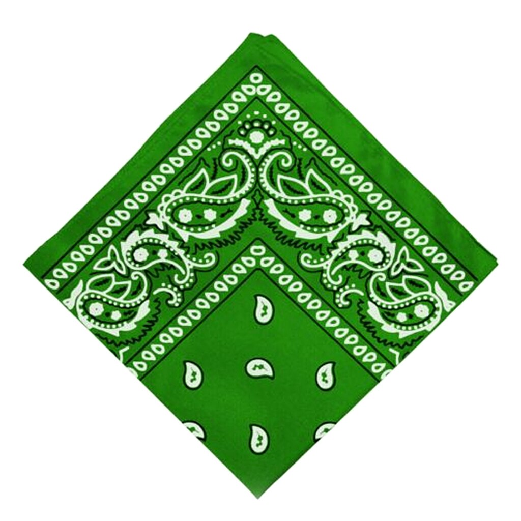 100% Cotton Paisley Cowboy Bandana Scarf Hip Hop Men Women Head Wrap Neck Wristband Handkerchief Sports Headwear: Green