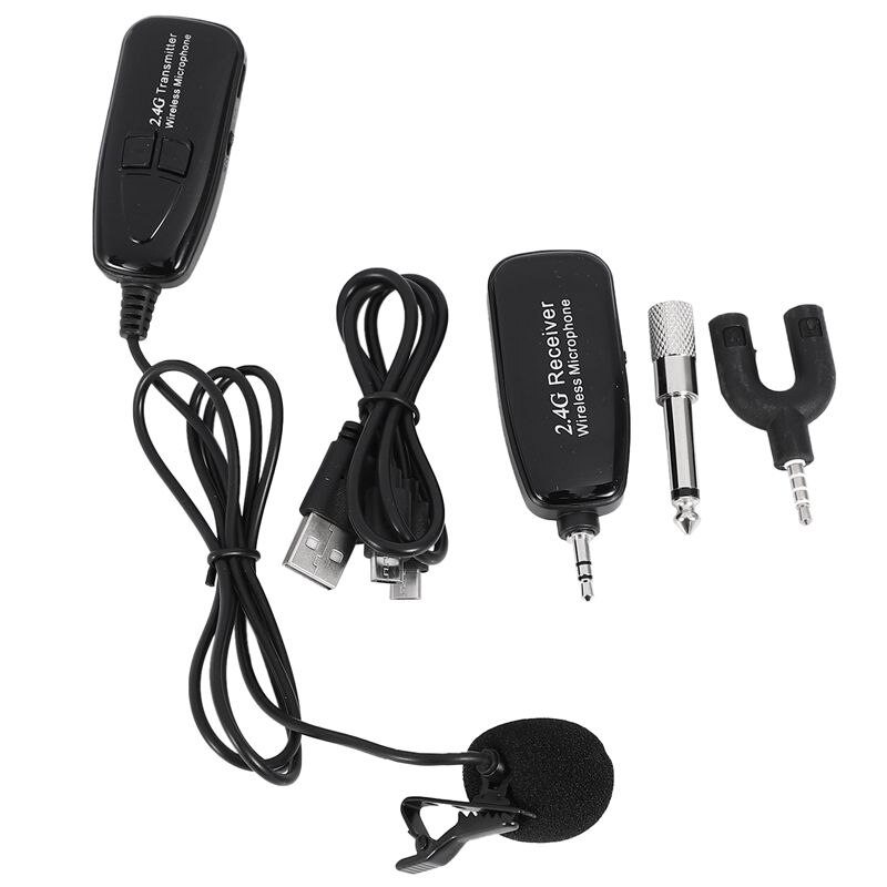 2.4G Lavalier Microphone Camera Microphone Long-Distance Mic for Phone DSLR TV PC and Amplifier: Default Title