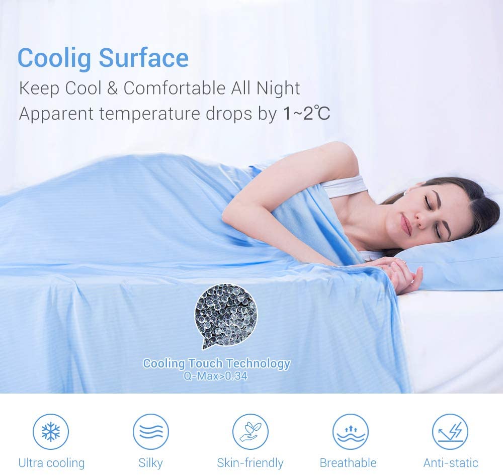 71x79 Queen & King Size Summer Weighted Cooling Blanket Throw Coolto