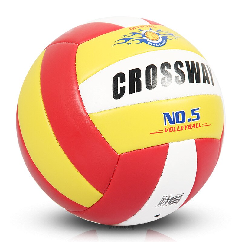 Warship volleyball No.5 soft leather indoor training competition volleyball beach men's and women's inflatable volleyball: Yellow