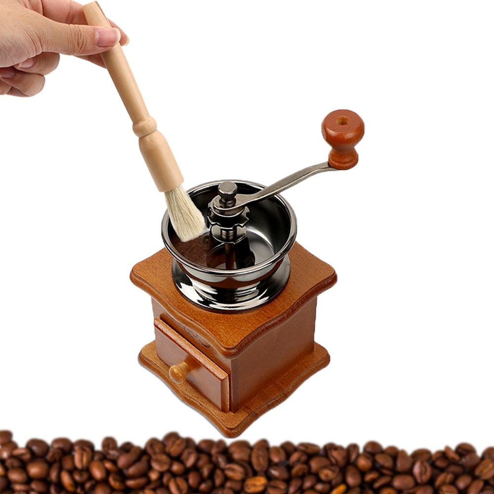 Koffiemolen Borstels Houten Handvat & Natuurlijke Haren Koffiezetapparaat Borstel Coffeeware Machine Groep Hoofd Schoonmaken Keuken Tool