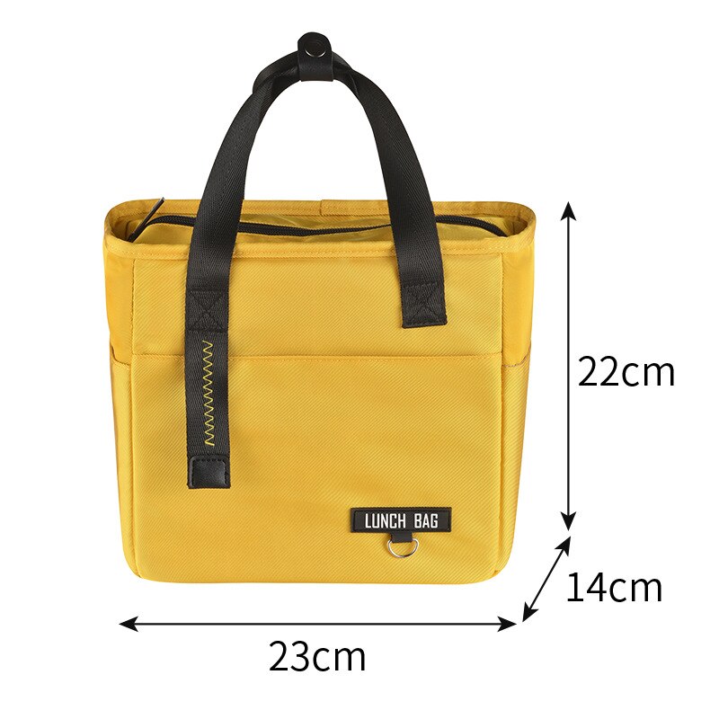 Borsa termica addensata impermeabile in tessuto Oxford fodera in PEVA scatola di ghiaccio borsa da pranzo per ufficio per ufficio isolamento termico impacco di ghiaccio portatile: 23x14x22 Yellow