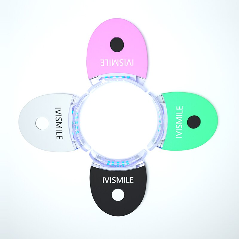 Dentes clareamento accelerator luz aprovado a pilhas led dentes branqueamento kit led luz siliconemoldable bandejas