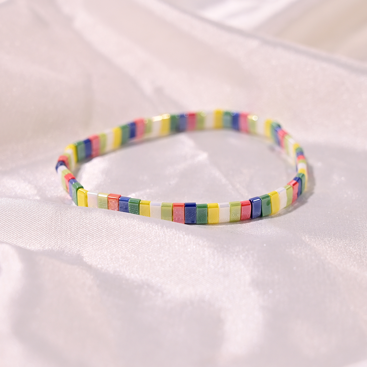 Tila contas pulseira para mulheres moda novo design hematita empilhável colorido charme pulseras femme jóias acessórios: Revestimento de zinco azul e branco