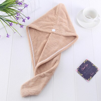 Femmes natation serviette 1PC cheveux séchage enveloppement filles dame de natation serviette séchage rapide chapeau chapeau Turban peignoir casquette de bain outils: coffee