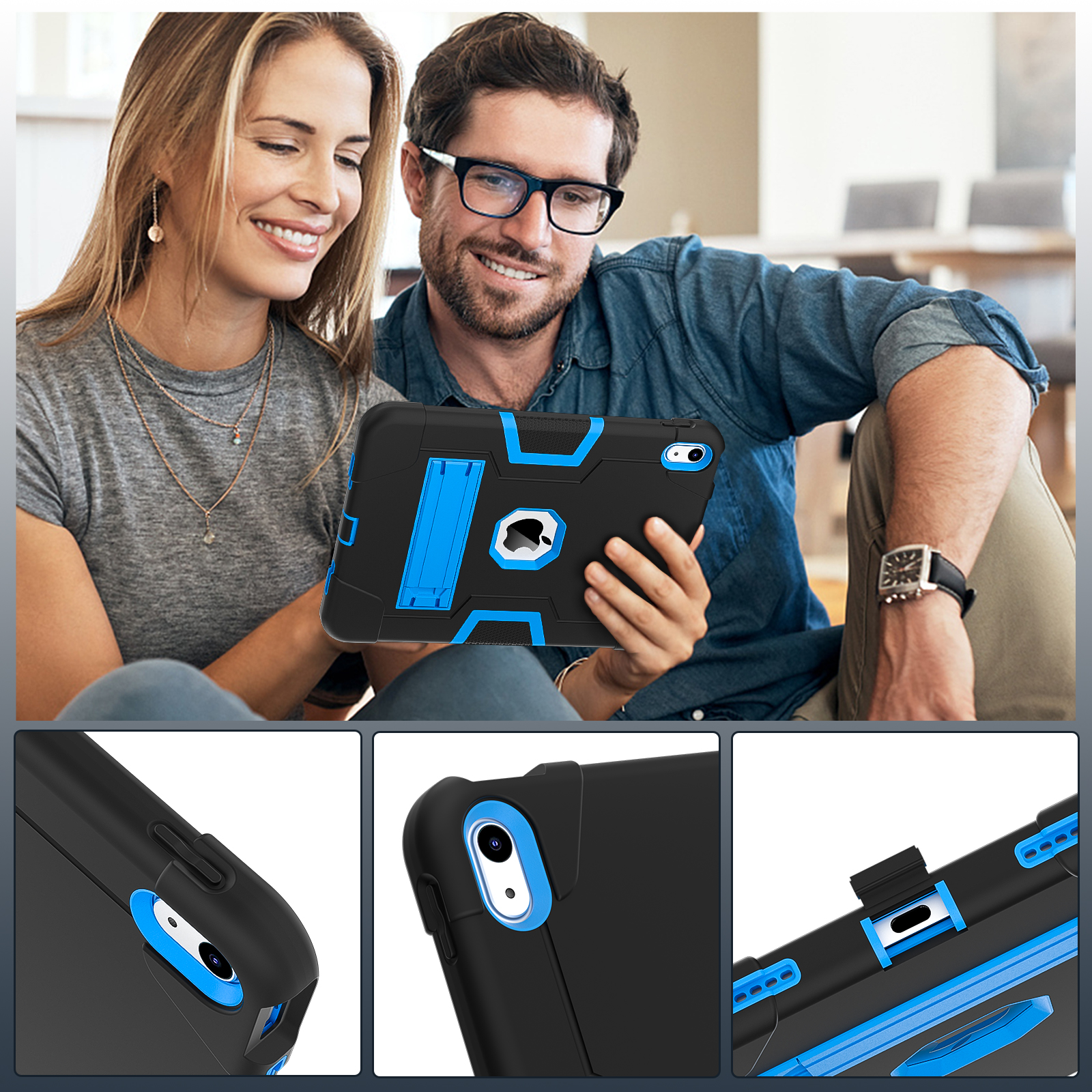 Kickstand Rugged Case Universal For iPad 11" (A16) 11th 10.9 10th A3355 A3356 A2757 A2777 A2696 3-Layers Protect Cover
