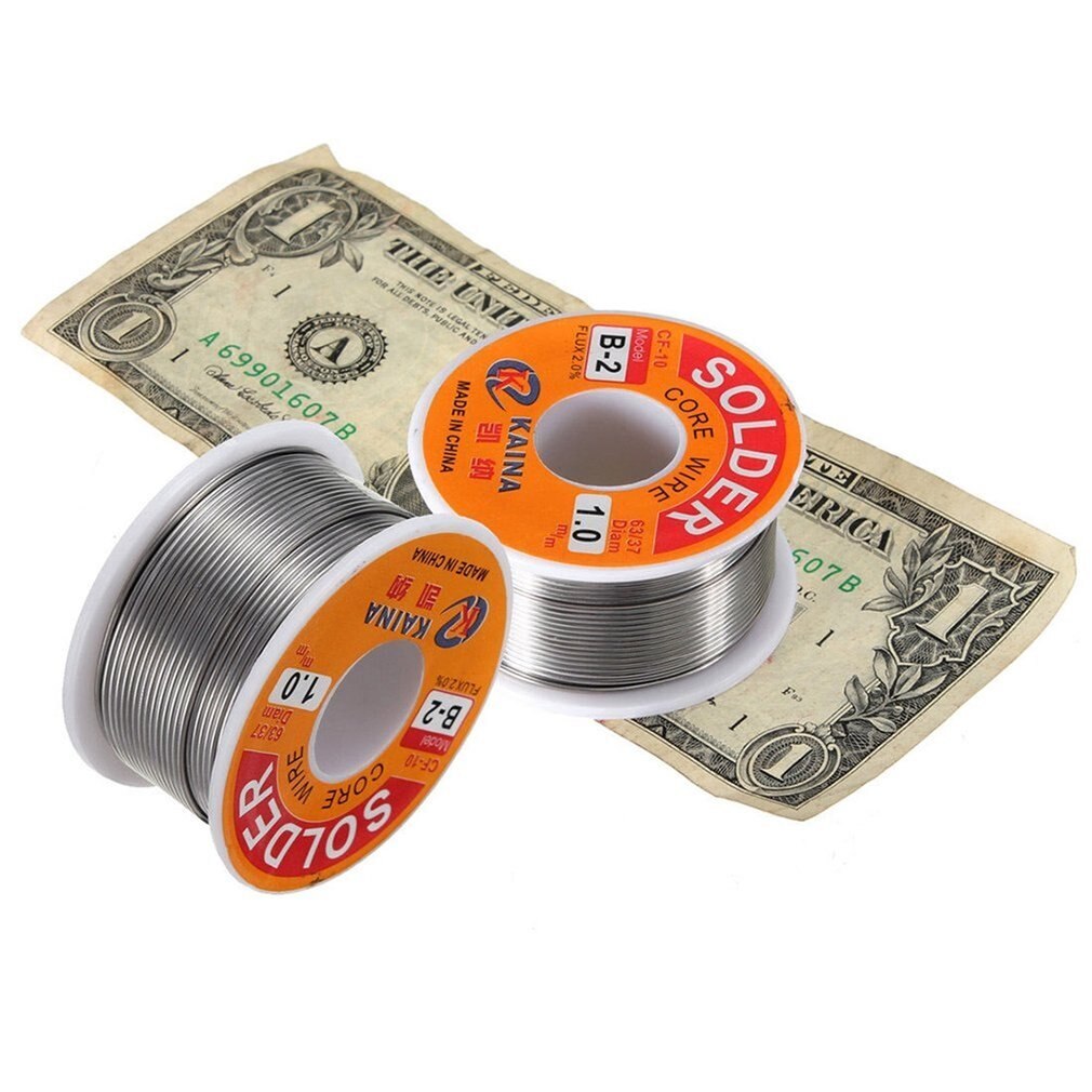 Bobine de fil à souder en étain et plomb, 63/37g, 1mm, noyau de colophane, , 100