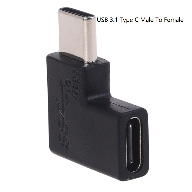 Rät vinkel 90 grader usb 3.1 typ c hane till hona usb c konverteradapter för mobiltelefon surfplatta laptop usb c laddare  x6hb: D