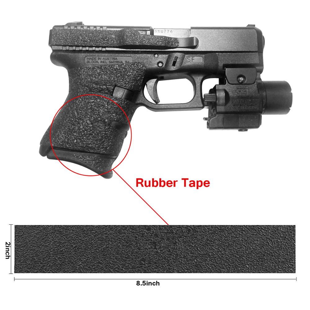 Grips Materiaal Vel Zwart Geweven Rubberen Grip Tape 2X8.5 Inch Voor Guns, Mobiele Telefoons, Camera 'S, messen, Gereedschappen