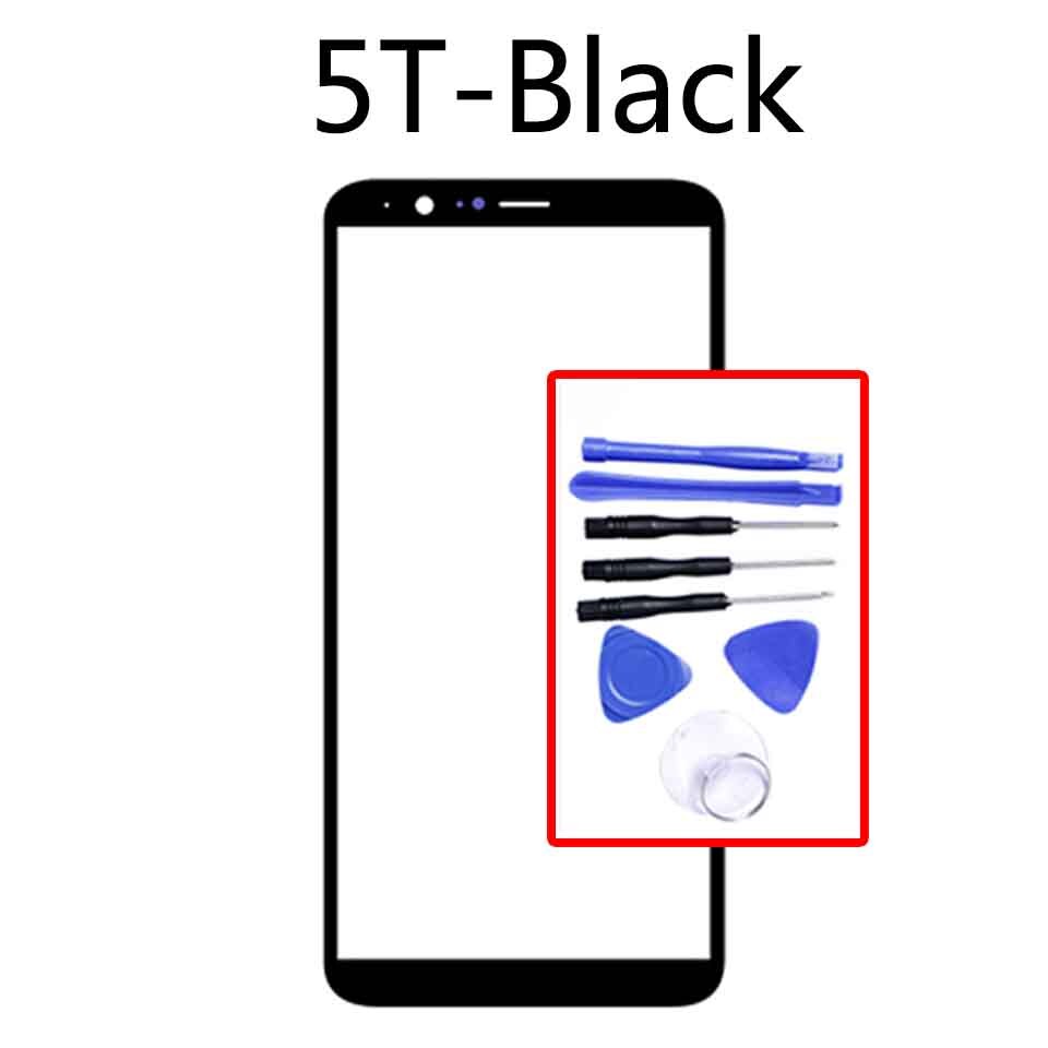 For Oneplus 5 A5000 Front Touch Screen Glass Outer Lens For Oneplus 5T LCD Glass Replacement: 5T-Black-With tool