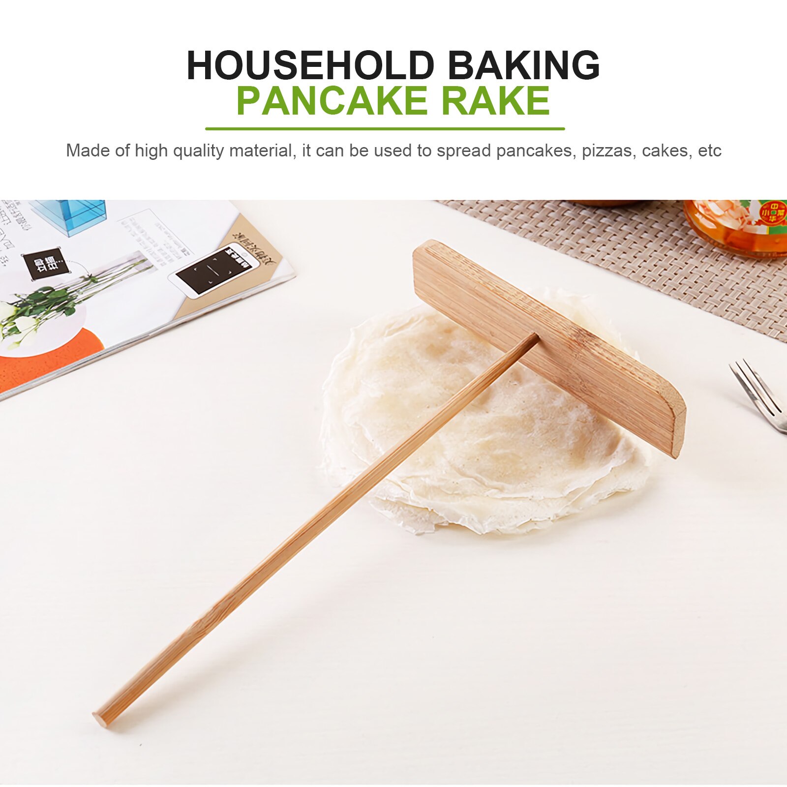 1PC Practical Durable Useful Lightweight T-shaped Pancake Making Rake Tool Kitchen Gadgets