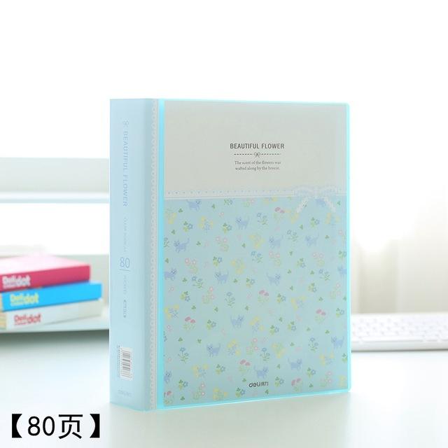 Delicatessen mooie bloemenpapieren organizer map etui pakket school 30/40/60/80 pagina's  a4 mapjes: 5178- blauw