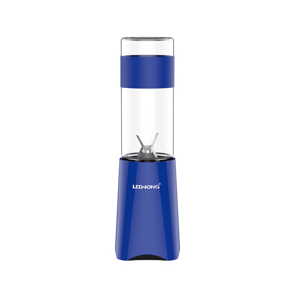 LEEWONG Electric Portable Blender Mini Multi-functional Glass Juicer Travel Kitchen 0.25L: Blue