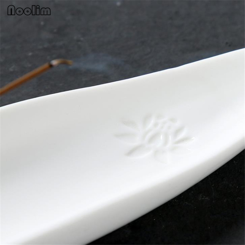 White Porcelain Boat Incense Stick Burner Home Teahouse Office Decor Aromatherapy Ceramic Incense Stick Holder Censer