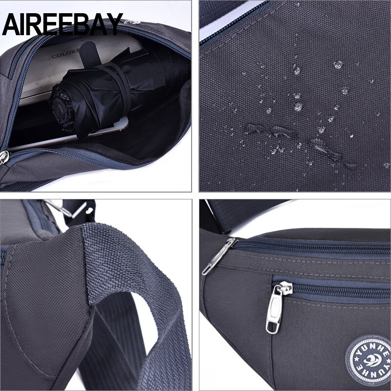 Aireebay midjeveske kvinner uformell fanny pack for jenter sport rumpe bag pakker svart rød bryst crossbody veske