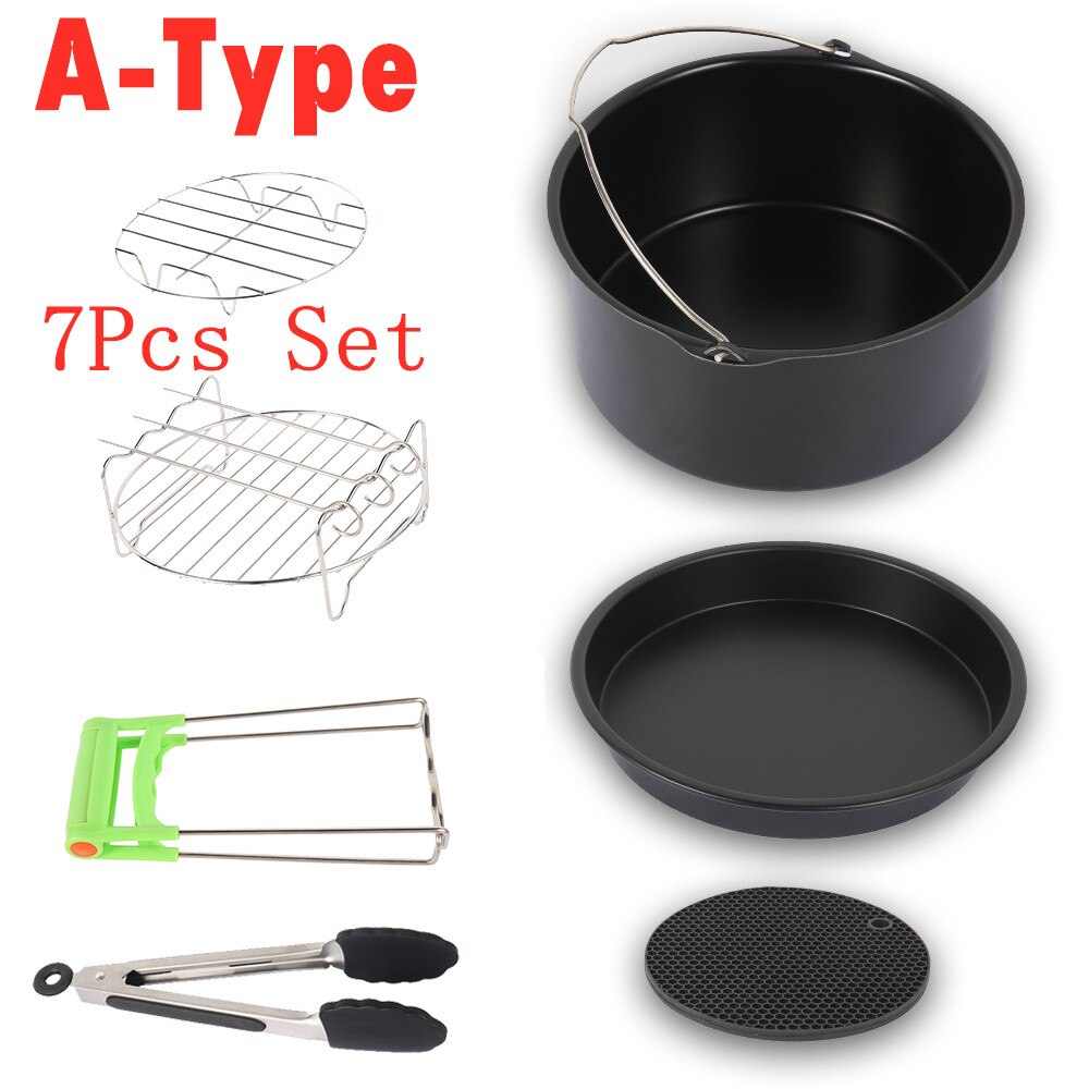17Pcs Air Fryer Accessories Set Bakewear Airfryer 7/8 Inch for Gowise Phillips Cozyna Basket Pizza Plate Grill Pot Cooking Tool
