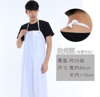 Delantal impermeable para cocina, largo, resistente al aceite, para la cintura, babero impermeable, para mesa de arroz, color blanco: 5