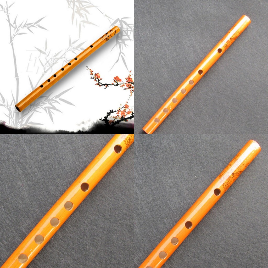 Flauta de bambú tradicional china, 6 agujeros, clarinete Vertical, instrumento Musical para estudiantes, Color madera,