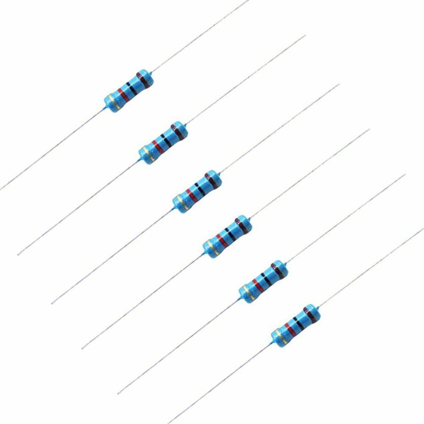100 Uds resistencia MFR 1/2 vatios 0,5 W 100 120 150 180 200 220 240 270 300 330 360 390 430 470 510 560 620 680 750 820 910 K R Ohm