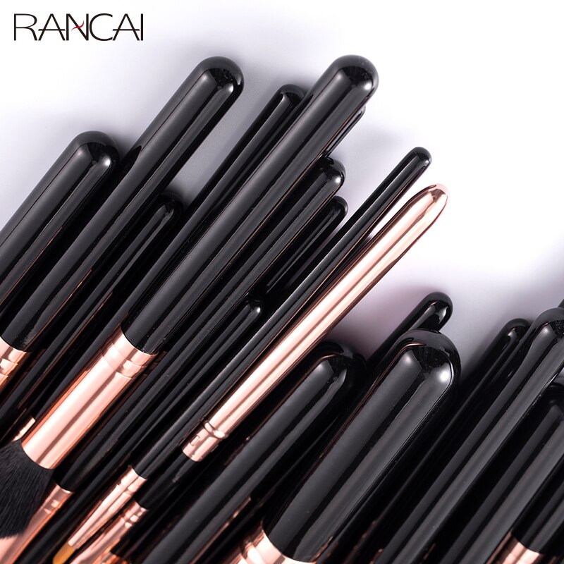 RANCAI-Juego de brochas de maquillaje , 29 Uds., grandes y flojos, base en polvo, sombra de ojos, delineador de ojos, cejas, pestañas, contorno, resaltar