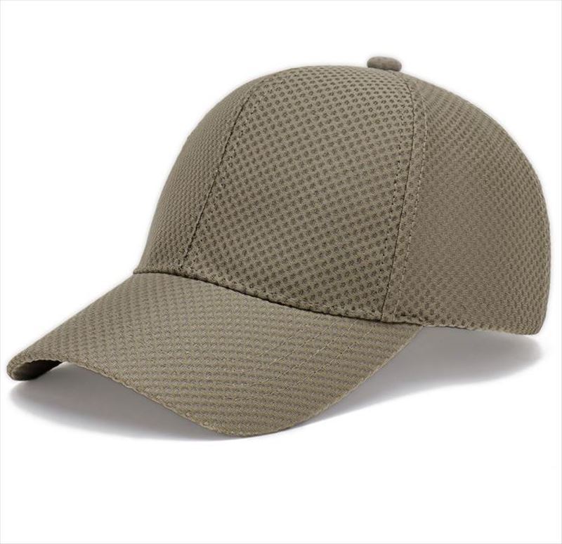 Adult Summer Outdoors Cool Thin Mesh Sun Hat Big Bone Men and Women Polyester Plus Size Baseball Cap 56-60cm 60-64cm: khaki  / 56-60cm