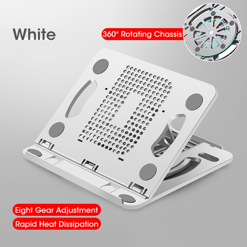 Portable Laptop Cooling Pad Plastic Suitable for 12-17 Inch Gaming Macbook Lenovo Laptop Adjustable Laptop Stand: white
