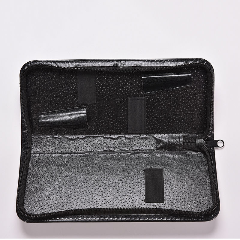 Hair Styling Accessories PU Leather Zipper Black Hair Dressing Cutting Scissors Hair Scissors Bag Pouch Box Storage