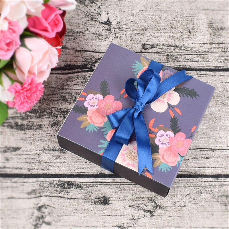 1 Uds. caja de recuerdo de boda para dulce pastel Chocolate Boite Dragees bonbonniere Flower caja de (sin cinta/pegatina)