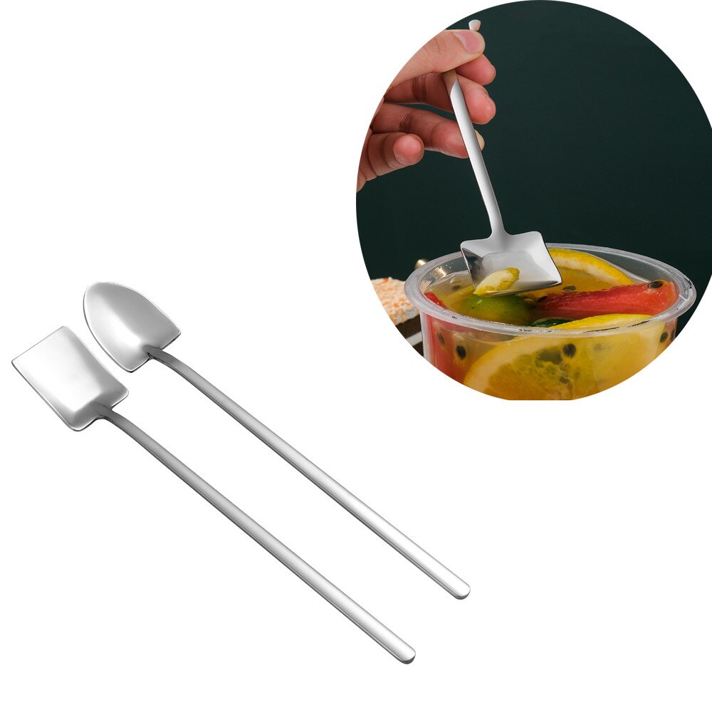 De acero inoxidable forma de pala cuchara de café de arroz cucharillas accesorios de cocina postre azúcar removiendo cucharas cucharadita de vajilla