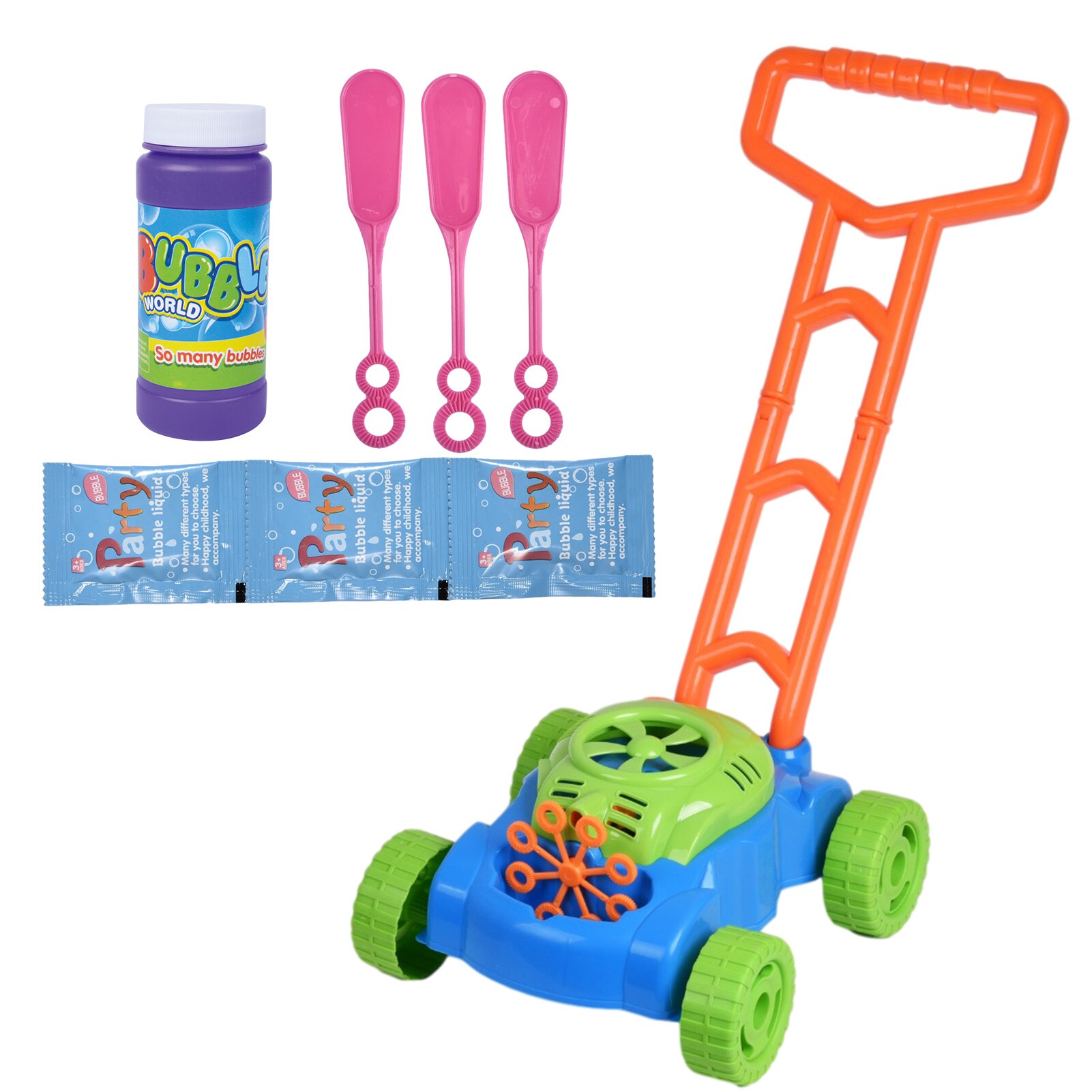 Zomer Outdoor Wandelaar Push Speelgoed Bubble Grasmaaier Plezier Elektronische Bubble Blower Machine Speelgoed Hand Push Bubble Auto Speelgoed