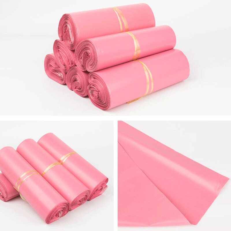 10Pcs Pink Poly Mailer Self Adhesive Post Mailing Envelope Glue Seal Postal Bag Express Bags Courier Storage Bags
