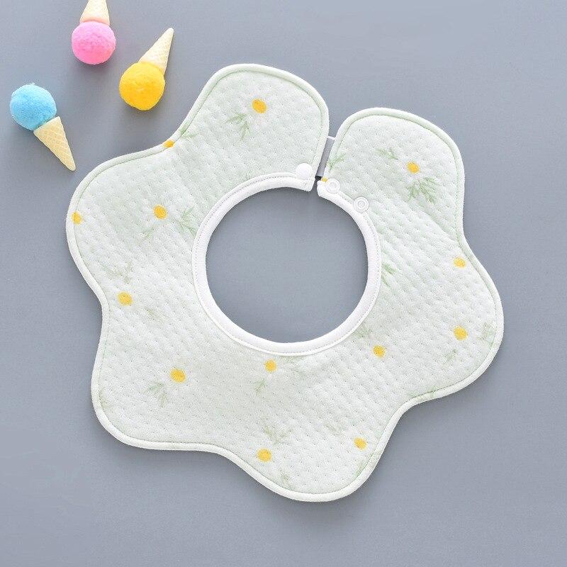 Baby Runde Baumwolle Lätzchen Karikatur Blume bilden Speichel Handtuch Gefälschte Kragen Sabbern Lätzchen Kleinkind rülpsen Tücher Kleinkind Zubehör Baby Pflege: Grün Sonnenblume
