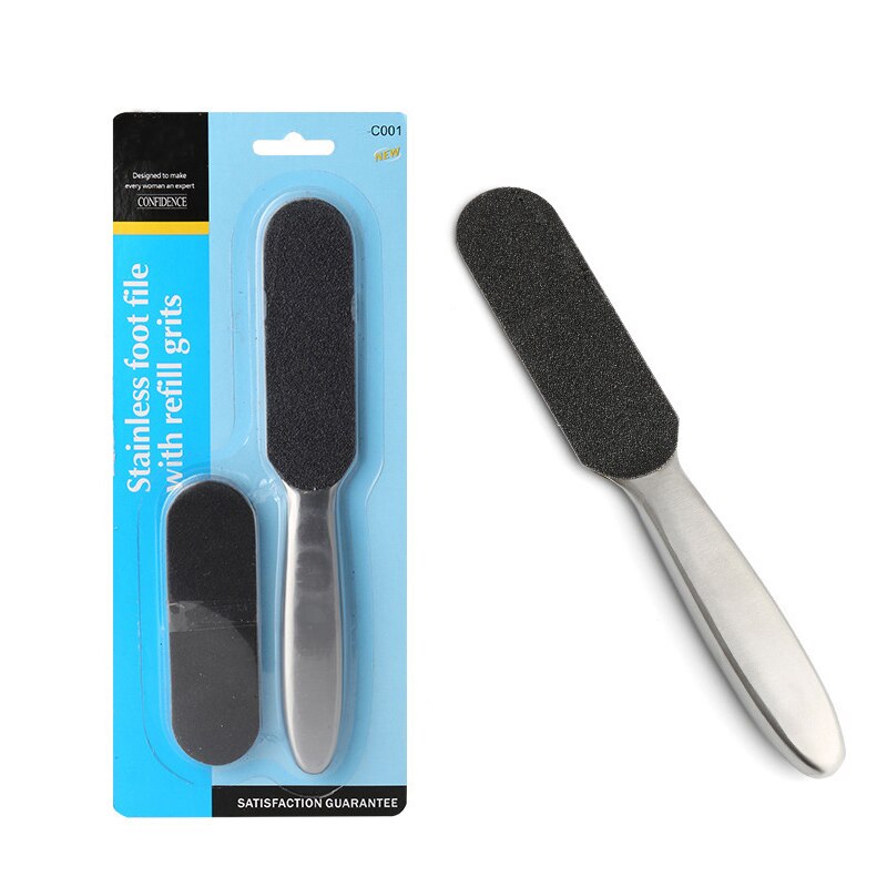 Stainless Dead Skin Pedicure Foot-Rasp File Replace Sanding-Cloth Files For Pedicure Feet-Care Remover Metal-Handle Fedicure: 1set