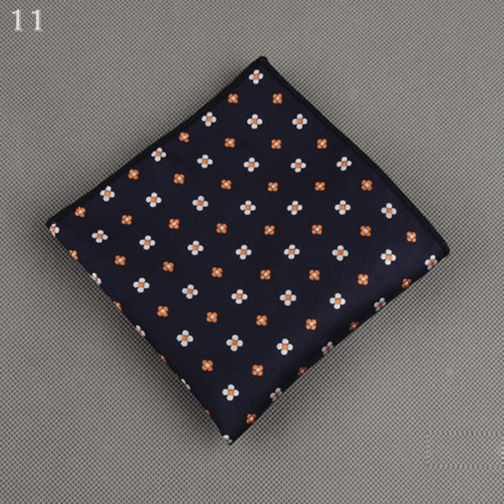 Luxury Men's Handkerchief Polka Dot Striped Floral Printed Hankies Polyester Hanky Business Pocket Square Chest Towel 23*23CM: 11