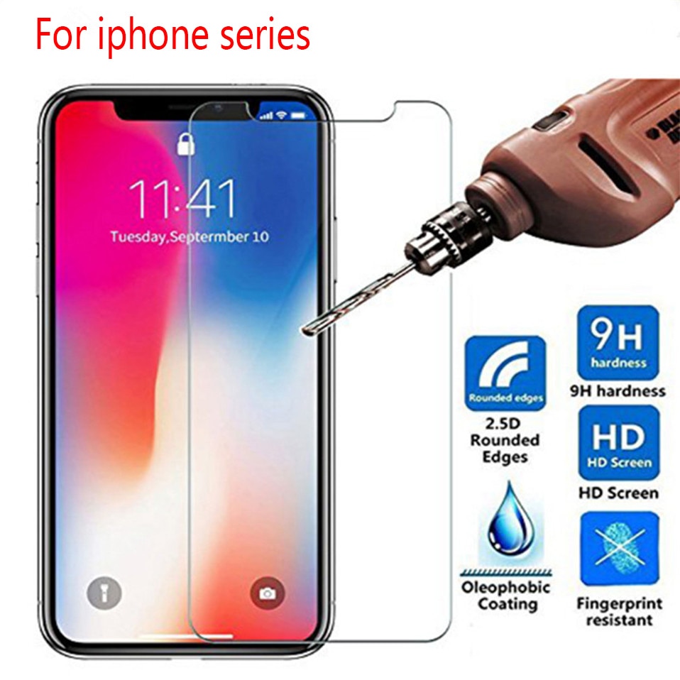 9H HD vidrio templado para iphone X XS X 11 Pro Max XR 7 8 Protector de pantalla 5S protectora de vidrio en iphone 7 8 6s Plus X 11 Pro de vidrio