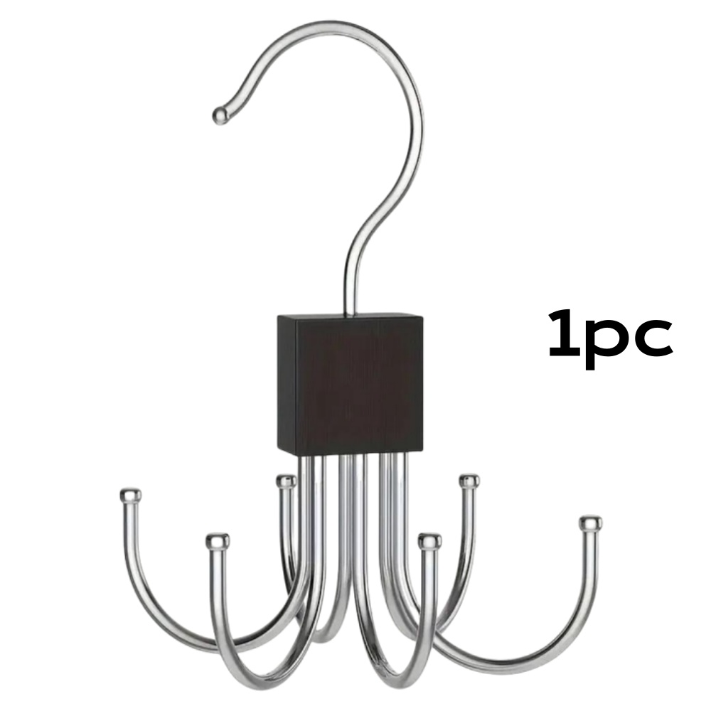 360 ° Roterende Opslag Hanger Haak Multi-Klauw Tas Metalen Riemen Rek Houten Organizer Voor Bh Stropdassen Sjaals Huishoudelijke Kast Acces: Light Grey