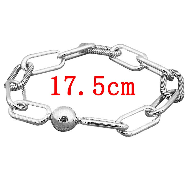 Original gros Bracelet infini moi lien serpent chaîne motif 925 Bracelet en argent Sterling Fit Europe perle breloque bijoux à bricoler soi-même: 6