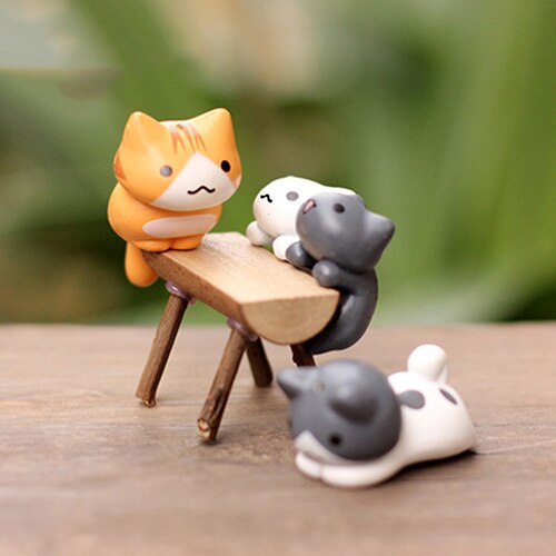 Conjunto de 6 unidades de Mini bonsái de musgo de gato para micromundo, pequeño adorno de jardín, decoración para el hogar y el jardín, decoración artesanal en miniatura