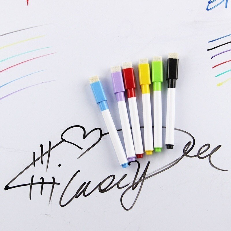 8 Shaped Magnetic Dry Erase Marker Set – Whiteboard Pens With Eraser, 7 Colors
