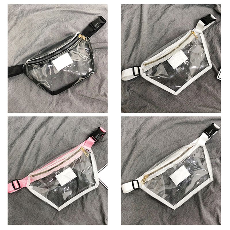 Vrouwen Transparante Heuptas Pvc Fanny Hip Pack Meisjes Lady Casual Telefoon Pouch Schouder Borst Portemonnee Riem bum Bag