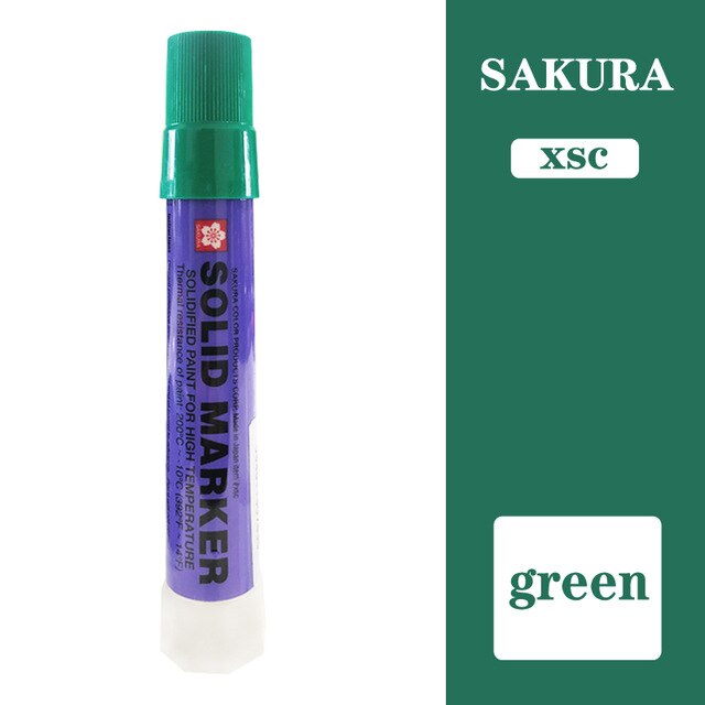 1 stk sakura xsc fast maling penn høy temperatur industriell metallmarkør grov vanntett stor pennøkkel student fast tusjpenn: Grønn