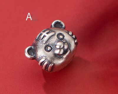 Meetsoft na moda s925 prata esterlina afligido tigre bebê encantos de diy feito à mão para animal ano pessoa transporte da gota: AY1680SA