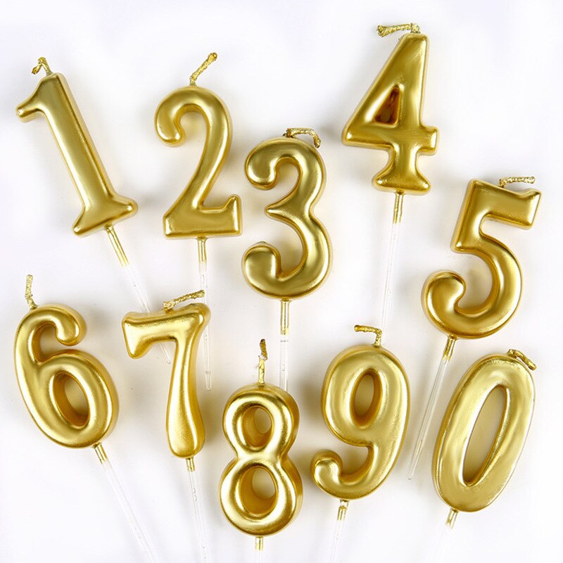 Bougies dorées, 1 pièce, outils de décoration pour un gâteau scintillant et brillant, figurine pour gâteau de fête, fête d'anniversaire pour bébés enfants