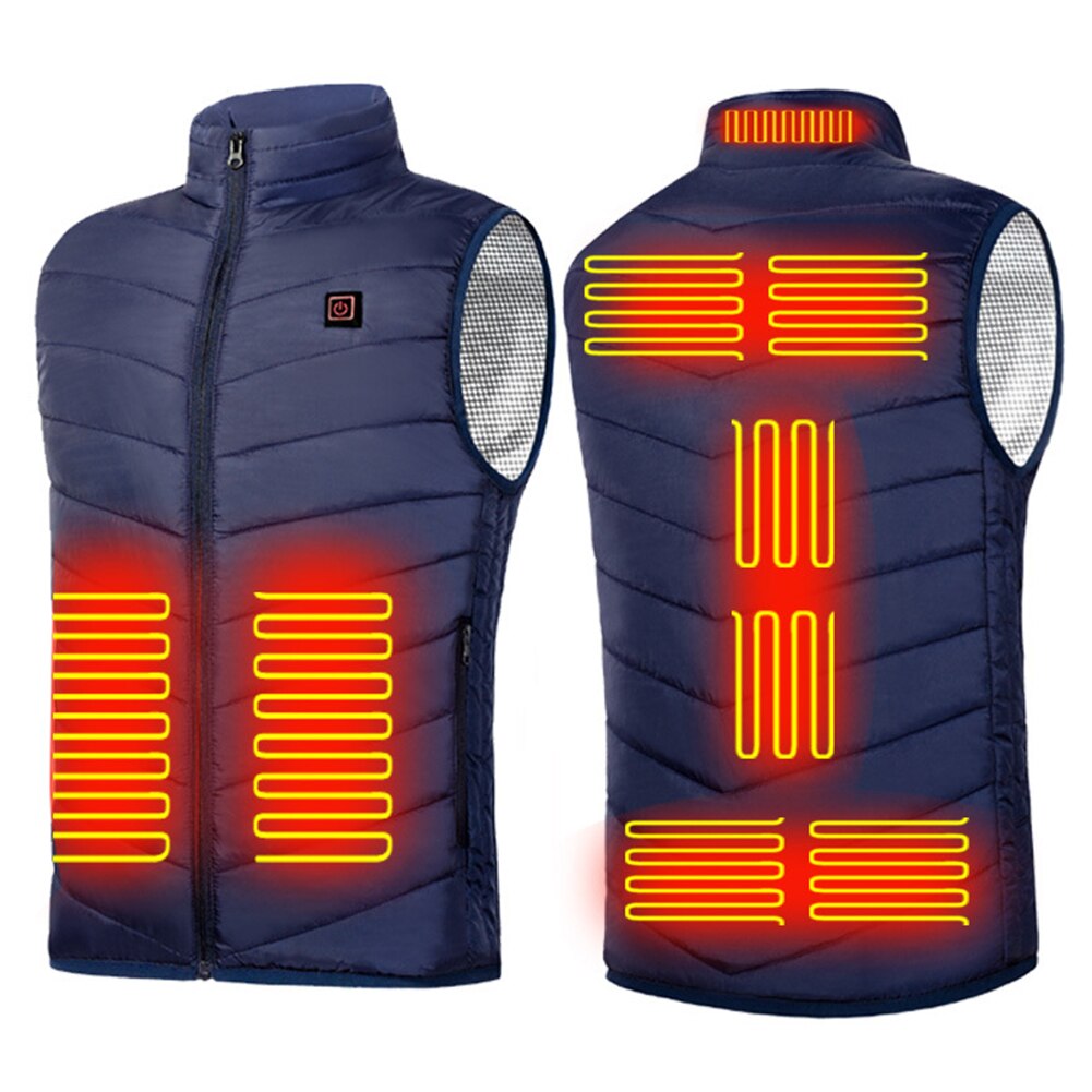 Smart Heated Jacket Men Intelligent USB Charging Electric Waistcoat Zipper Heating Thermal Vest Winter Warm Clothes