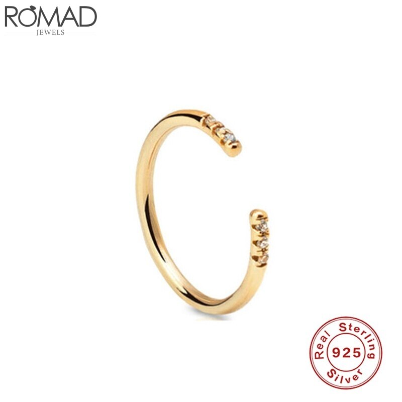 925 anillos de plata esterlina de compromiso para mujer, anillo de boda ajustable, anillo de oro rosa, anillo de compromiso para chica, anillos delicados R5: shape 1