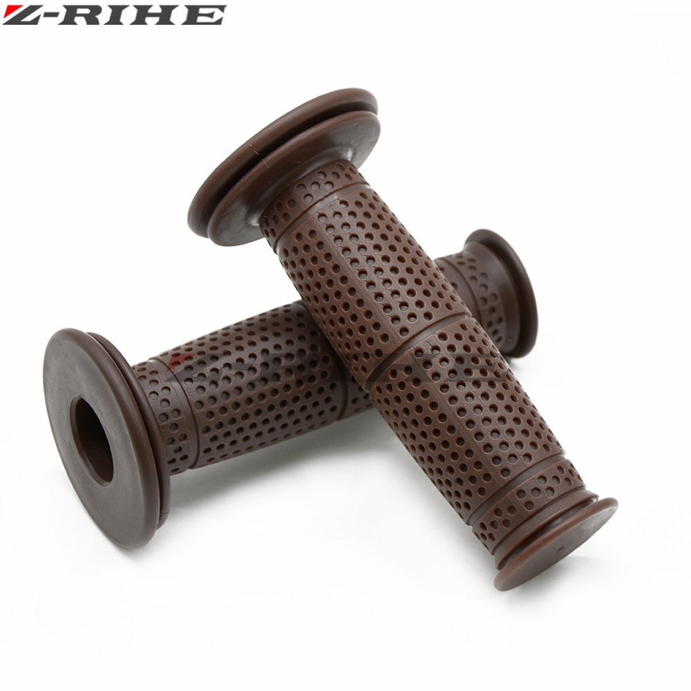 7/8 "22 cm Motorcycle Hand Grips Retro Handvat Rubber Bar Gel Grip voor Triumph Street Scrambler Vespa GTS 300 piaggio Moto Guzzi