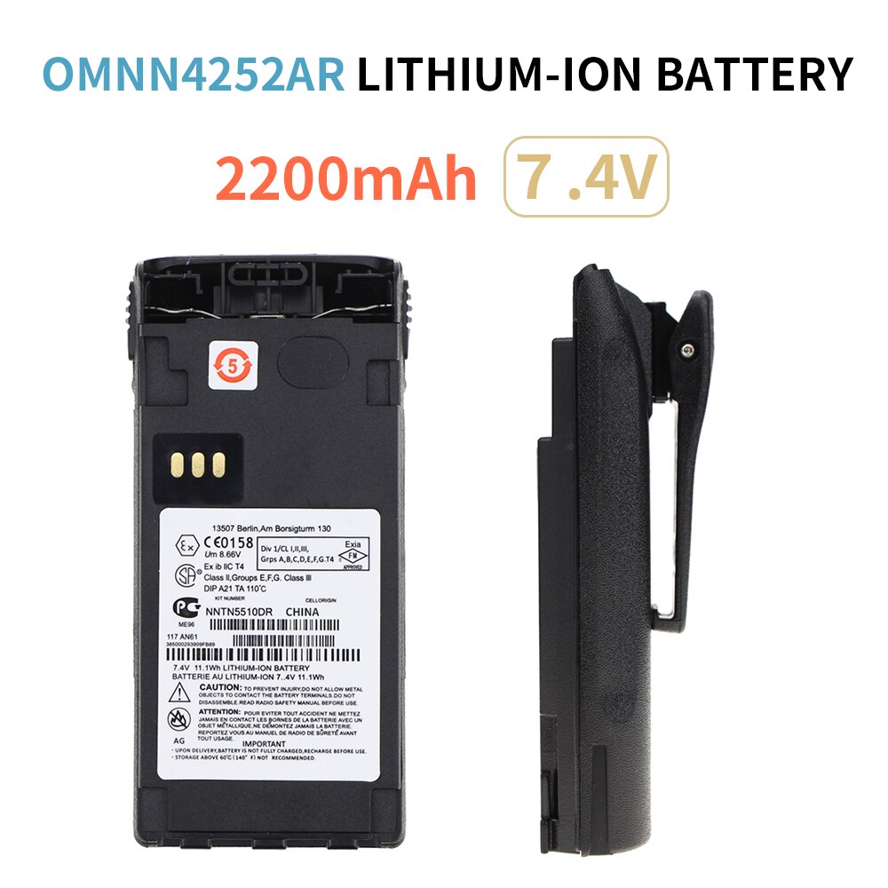 Batterie li-thium de remplacement 2200mAh PMNN4252AR pour Motorola CP040 CP140 DP1400 talkie-walkie