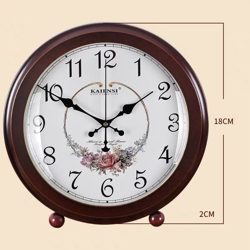 European Bedroom Bedside Table Clock Living Room Retro Seat Clock Home Decoration Large Simple Office Desktop Clock: G
